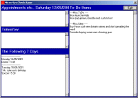 CheckAjour showing future appointments and events on system startup screenshot