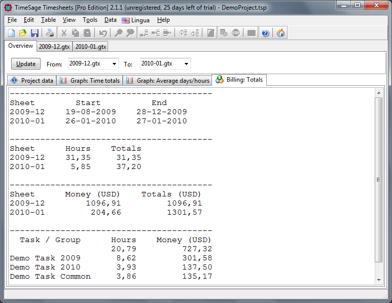 TimeSage Timesheets Free Edition screenshot