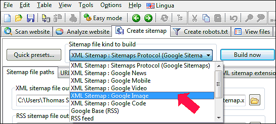 build google image sitemap