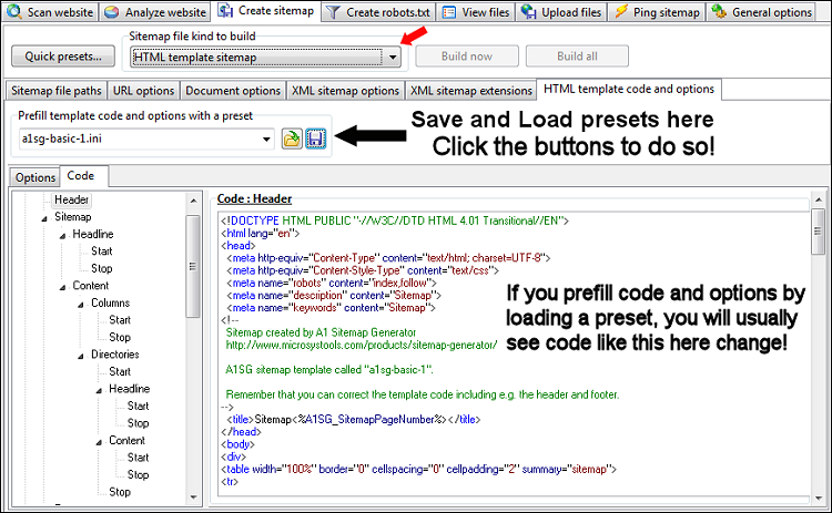 html sitemap skabelon kode