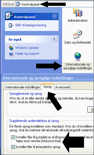 select Windows codepage character set