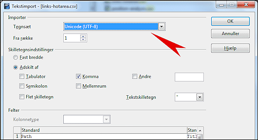 Office-Import CSV Unicode UTF8