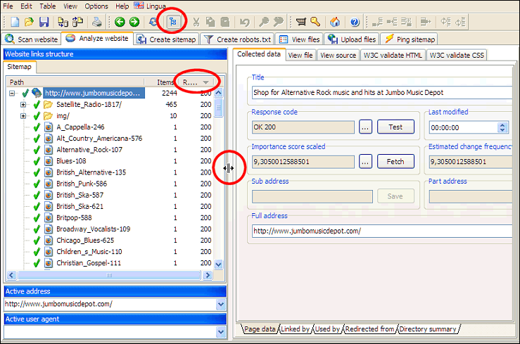 sitemap builder program page titles