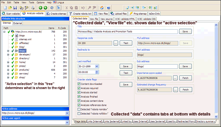 sitemap maker website data