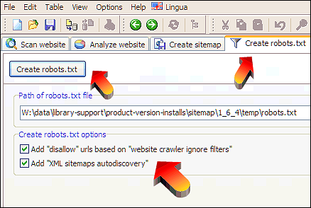 robots text file disallow urls option