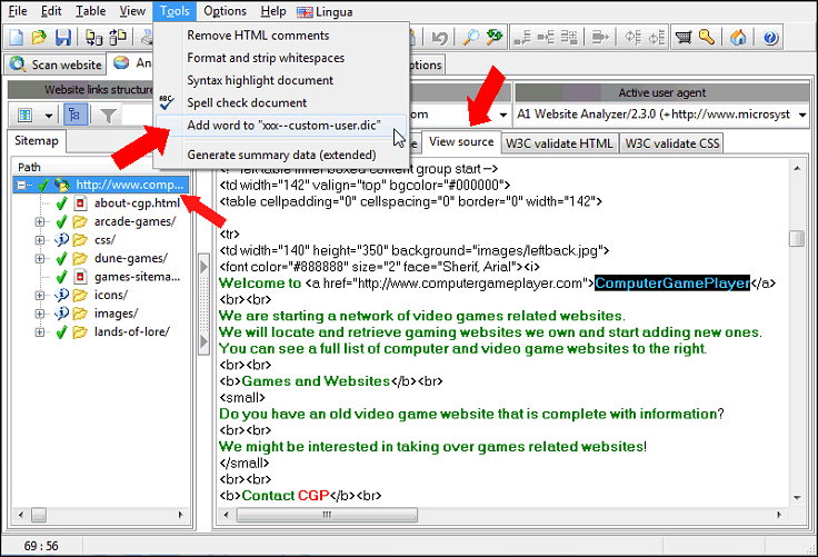 spell check single page