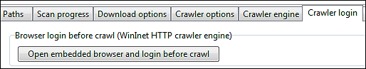 login using the embedded browser