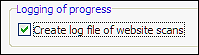 website scan progress log