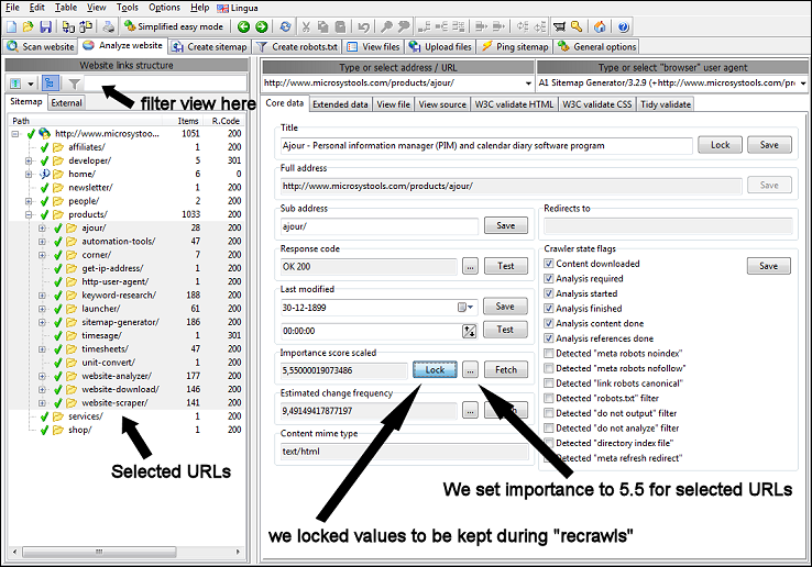 xml sitemaps creator page importance