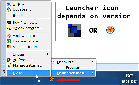 launcher close and exit first